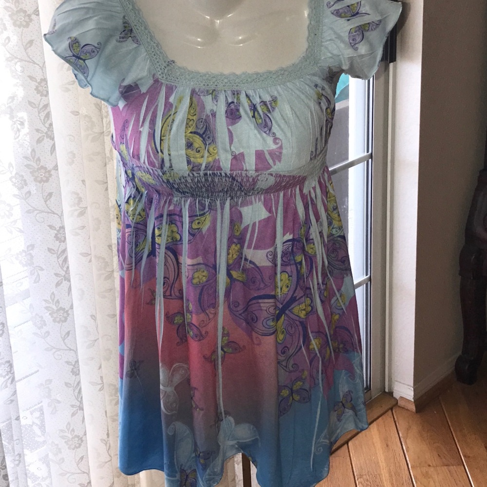 Route 66 Light Blue Butterfly Dress